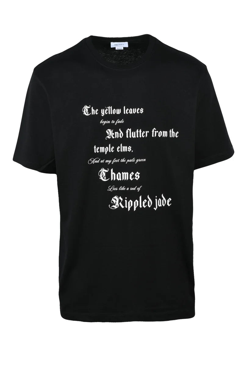 Gothic Text Black Cotton T-Shirt