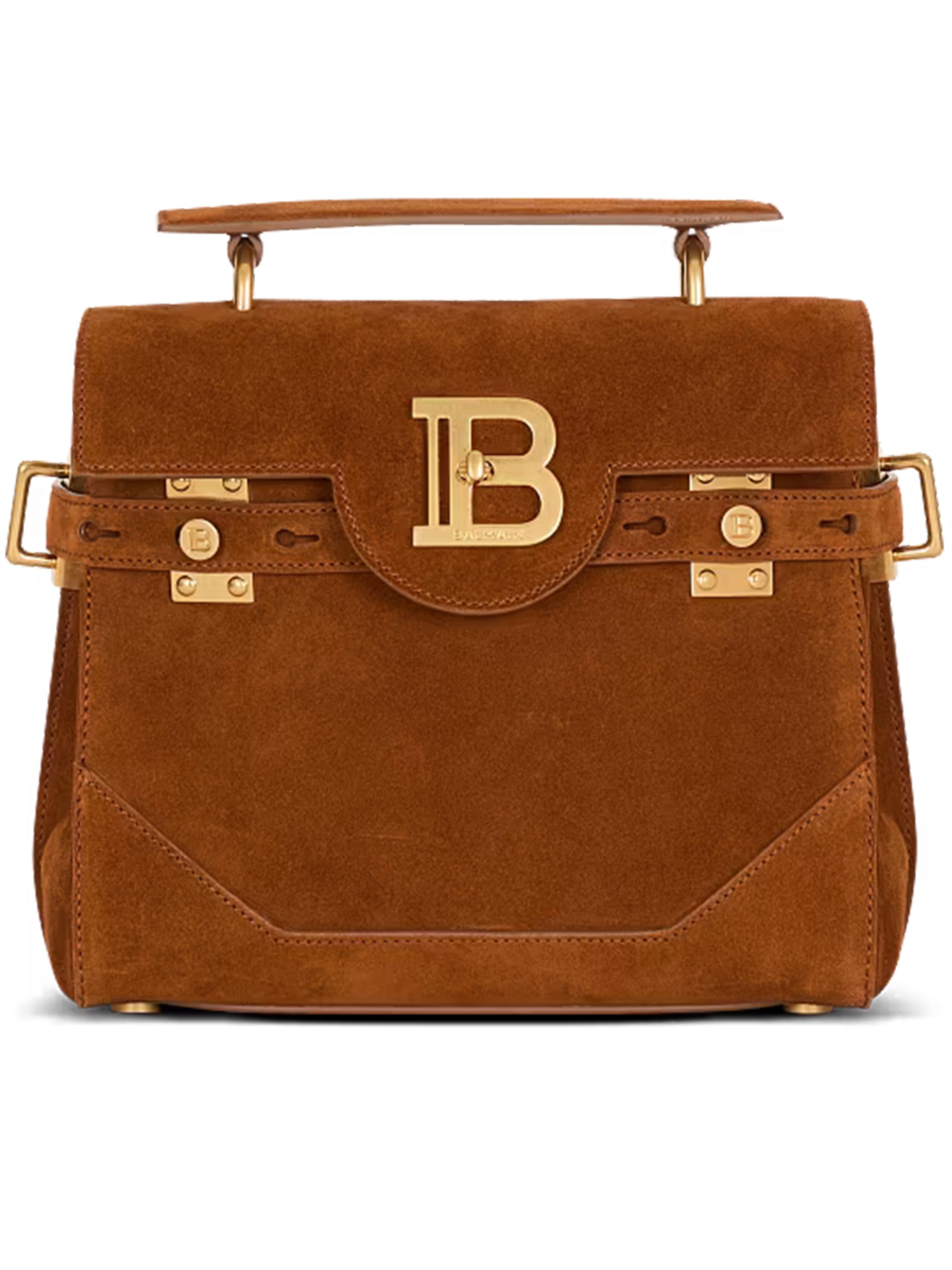 Medium Structured Suede Handbag Leather Accents