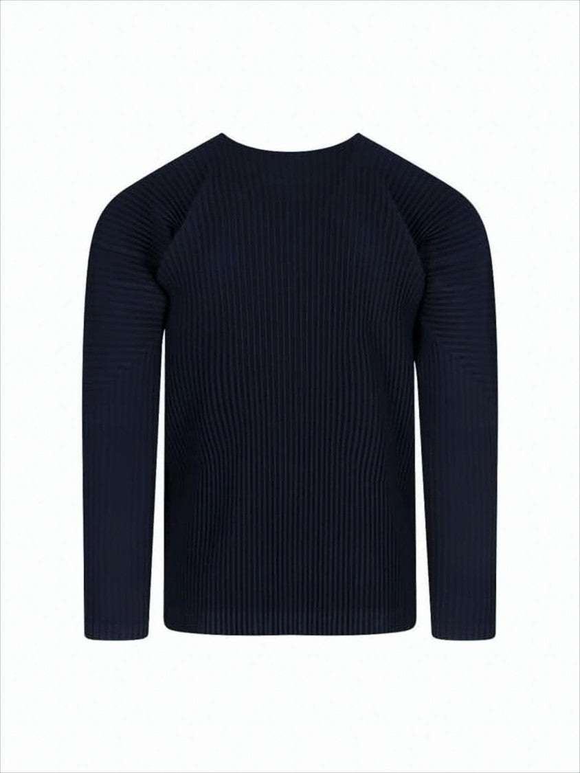 Pleated Texture Long-Sleeve T-Shirt