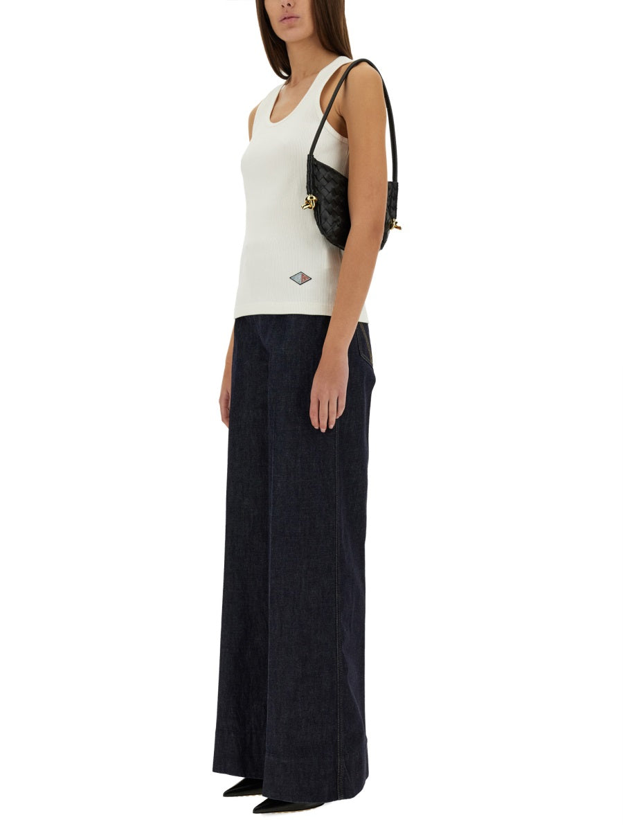 Ribbed Texture Cotton Jersey Top with Subtle Detailing
