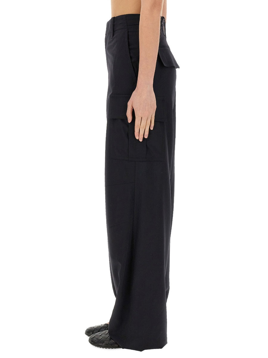 Tailored Wool Cargo Pants with Functional Pockets