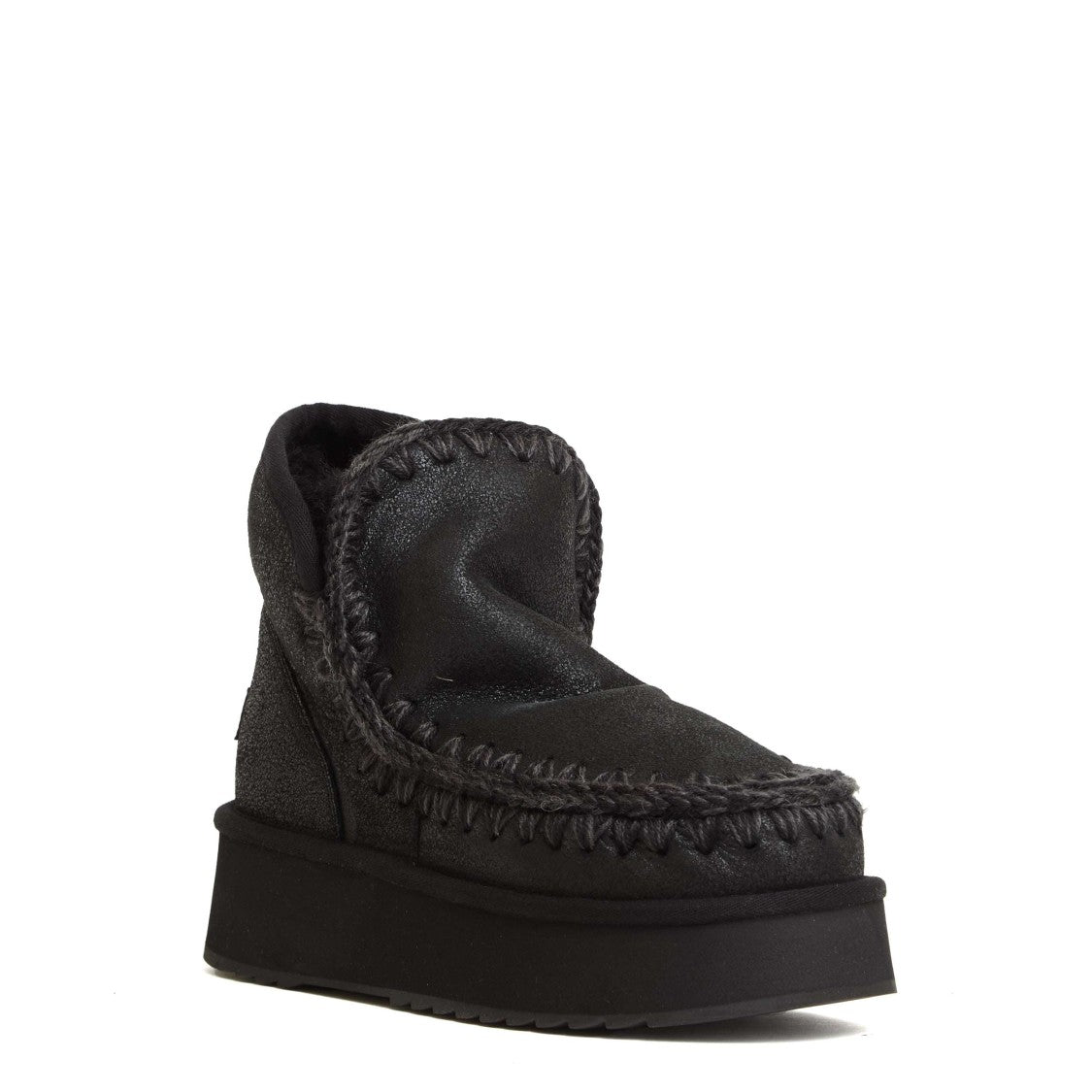 Mini Eskimo Platform Boots with Crochet Stitch Detailing