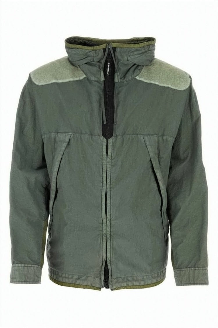 Boxy Fit Color-Block Jacket With High Collar