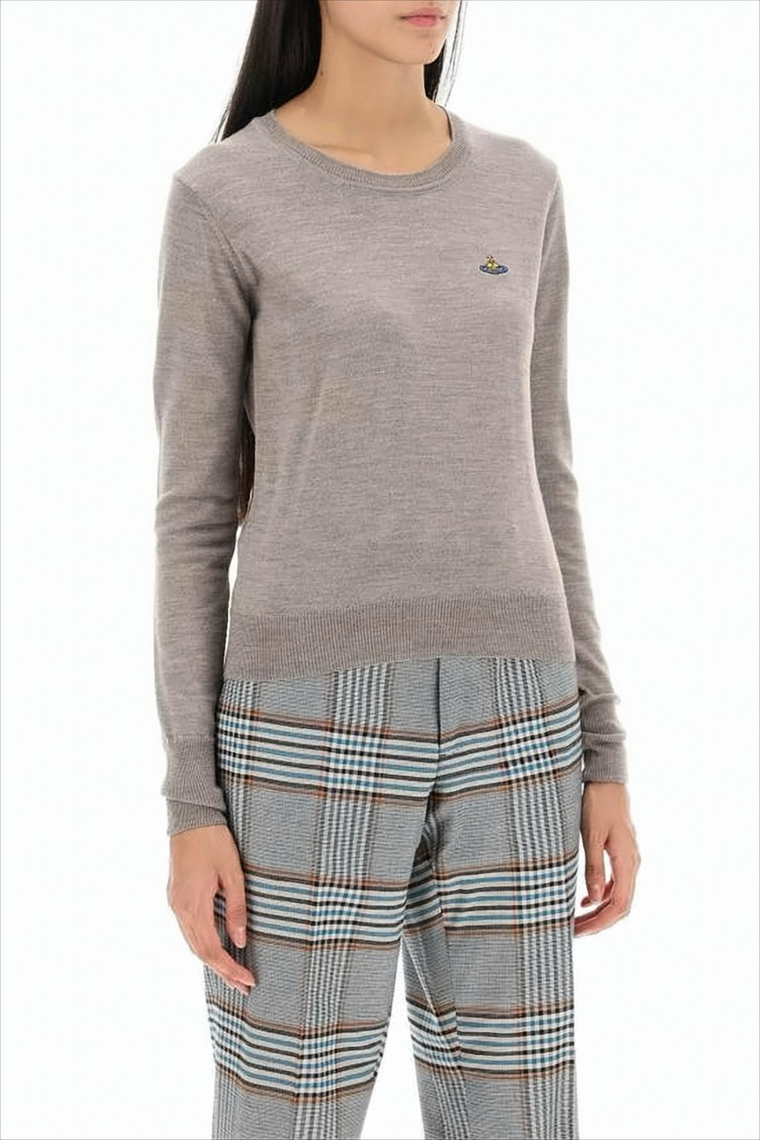 Classic Crew Neck Sweater with Cropped Fit