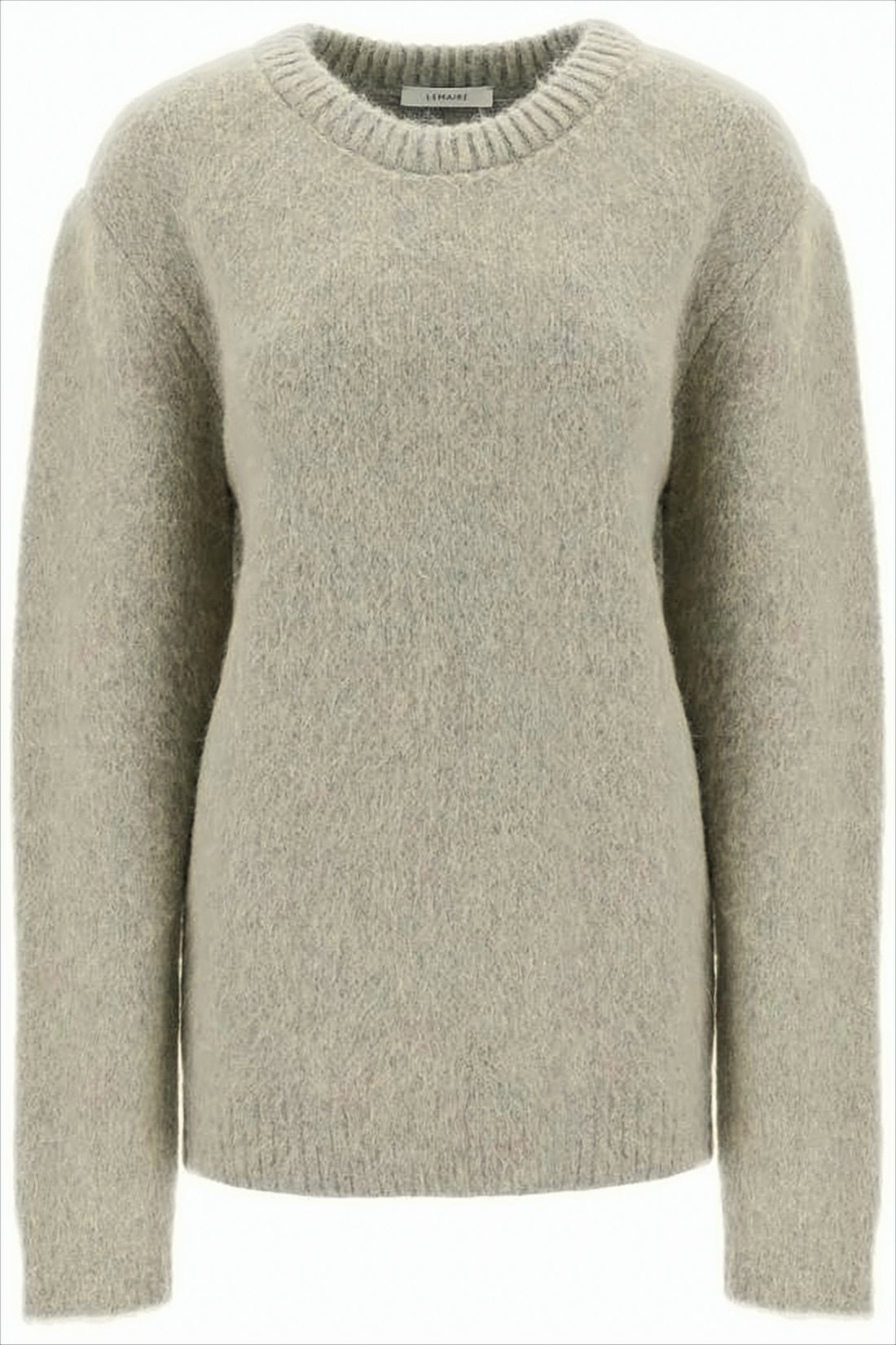 Soft Plush Sweater with Ribbed Neckline and Relaxed Fit