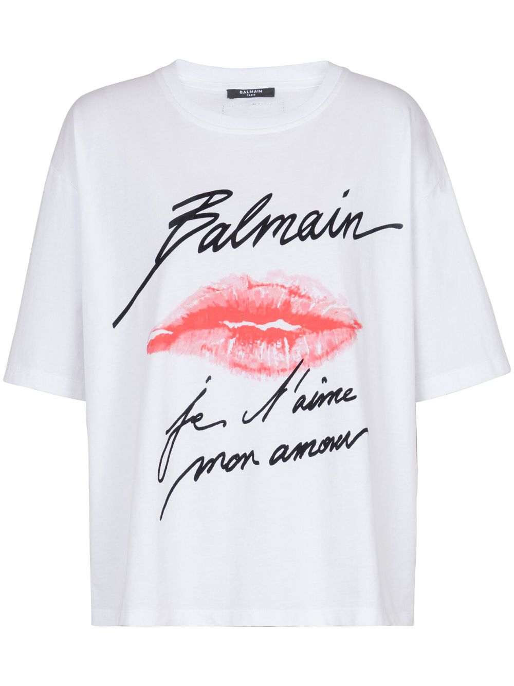 Red Kiss Print Cotton T-Shirt
