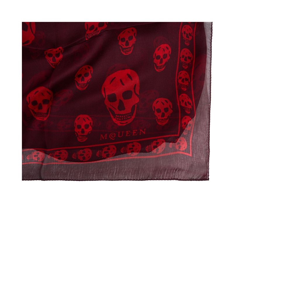Ca Skull Scarf - Alexander McQueen - Silk - Burgundy