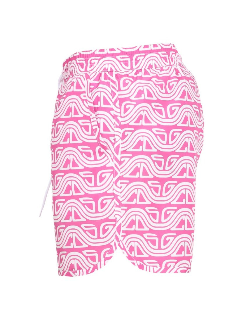 Waved Print Swim Shorts