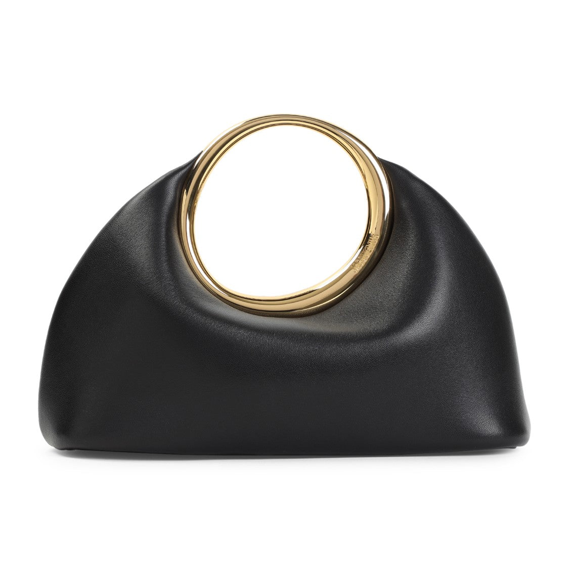 Lambskin Handbag With Circular Handle And Spacious Interior