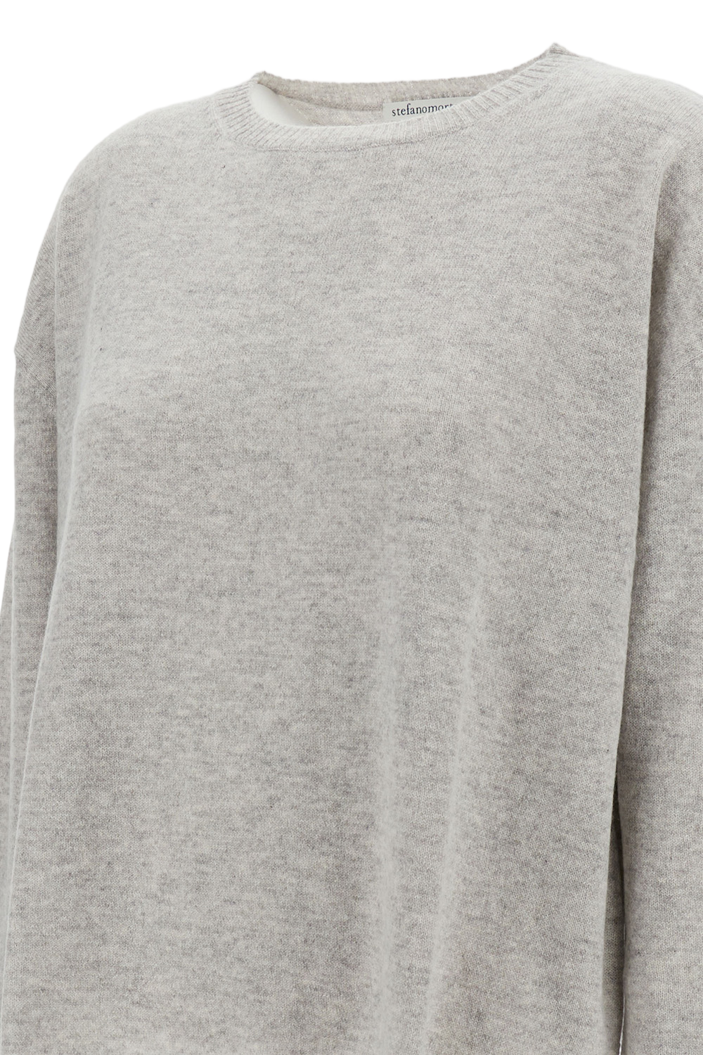 Classic Knit Sweater In Soft Grey Tone