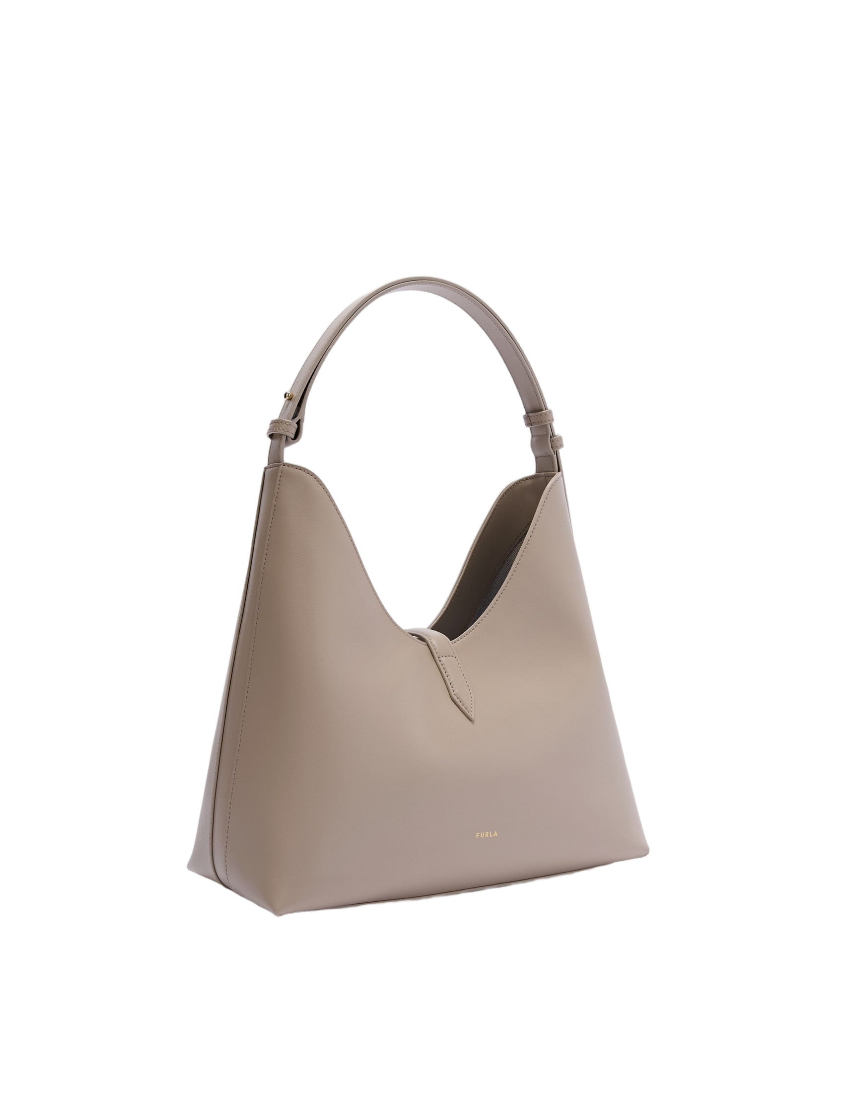 Hobo Bag Goccia M In Leather Color Linen