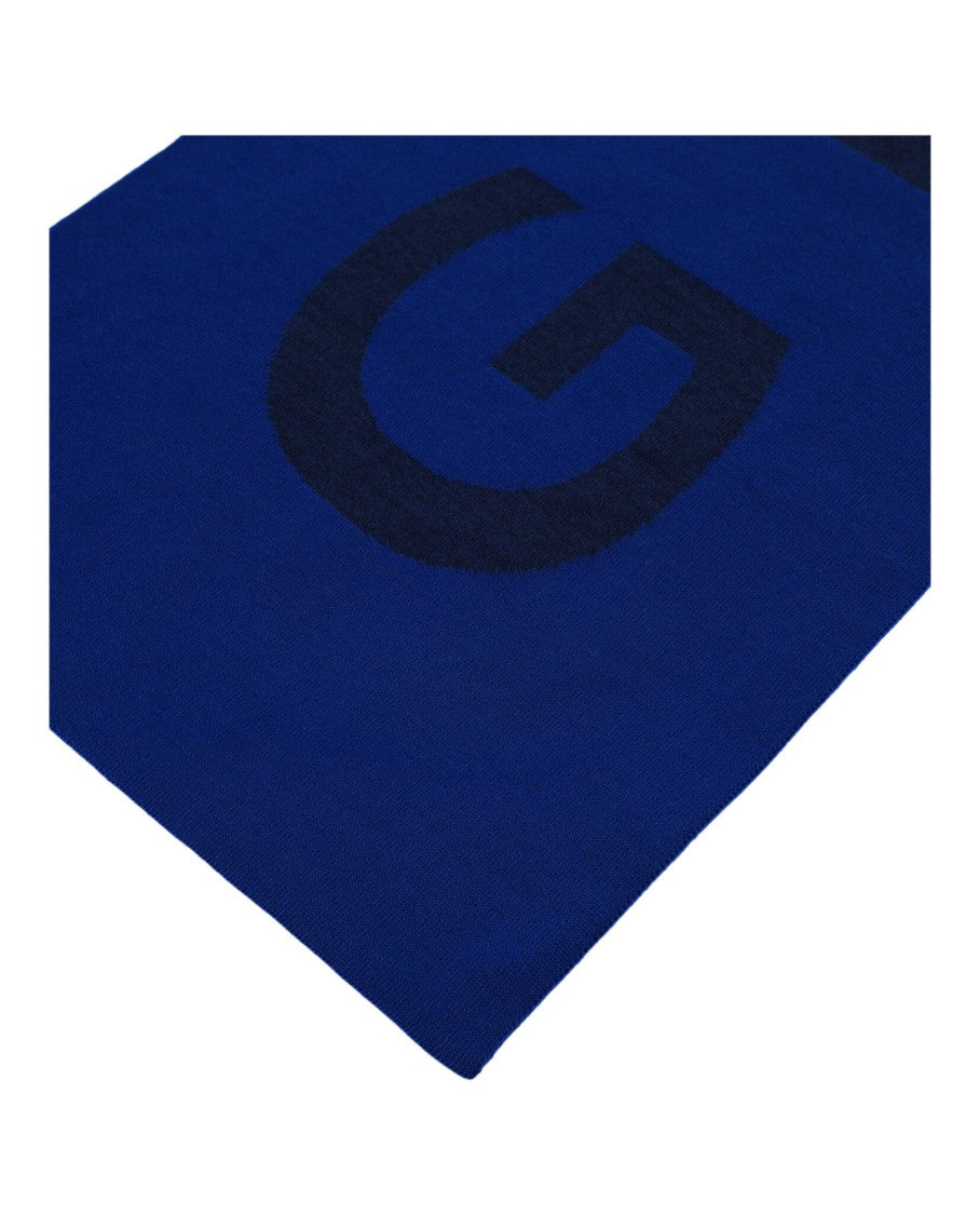Reversible Jacquard Wool Scarf With Bold Logo Design