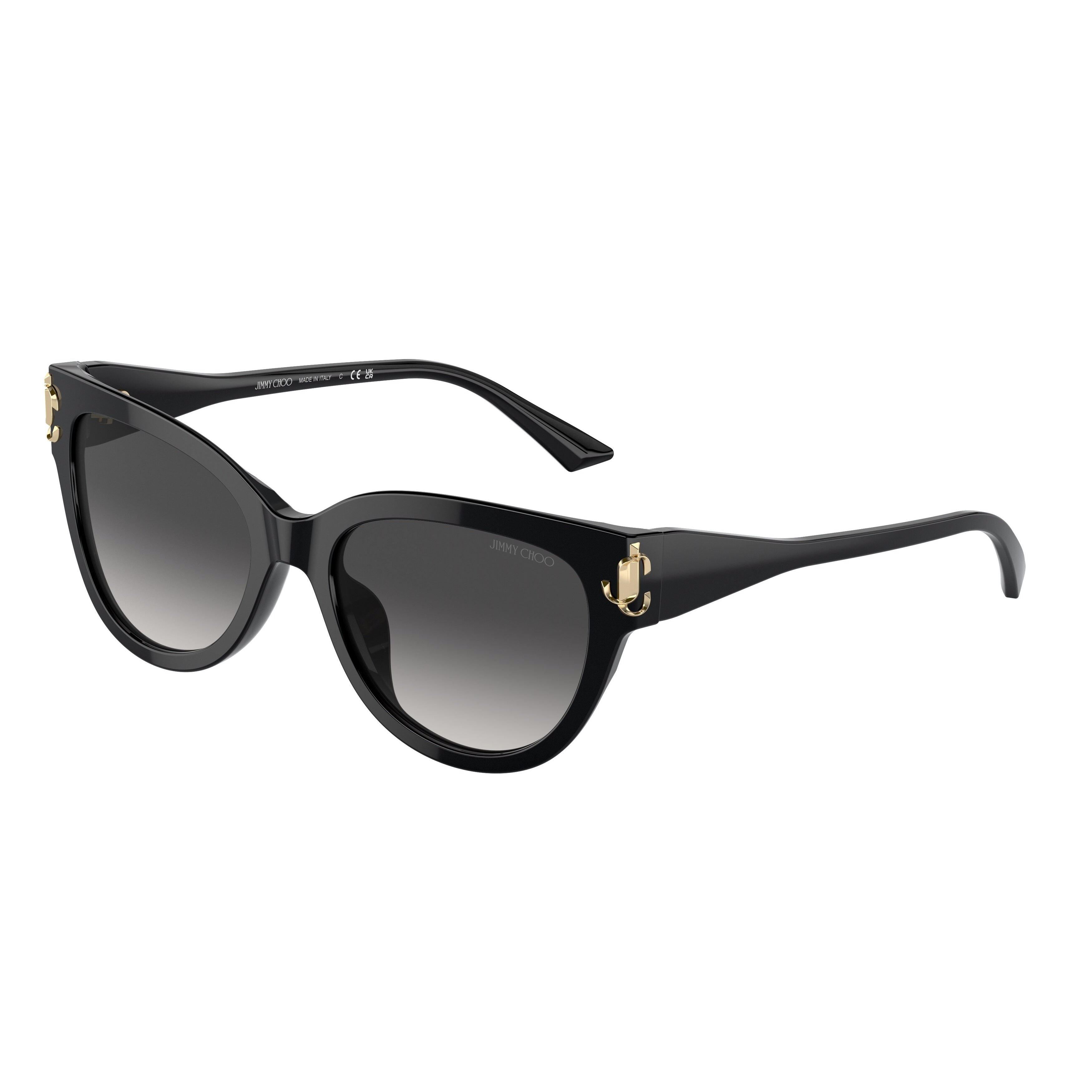 0jc5018u Glossy Black Cat-Eye Sunglasses
