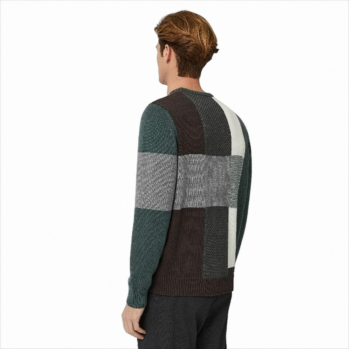Patchwork Pullover with Textured Design