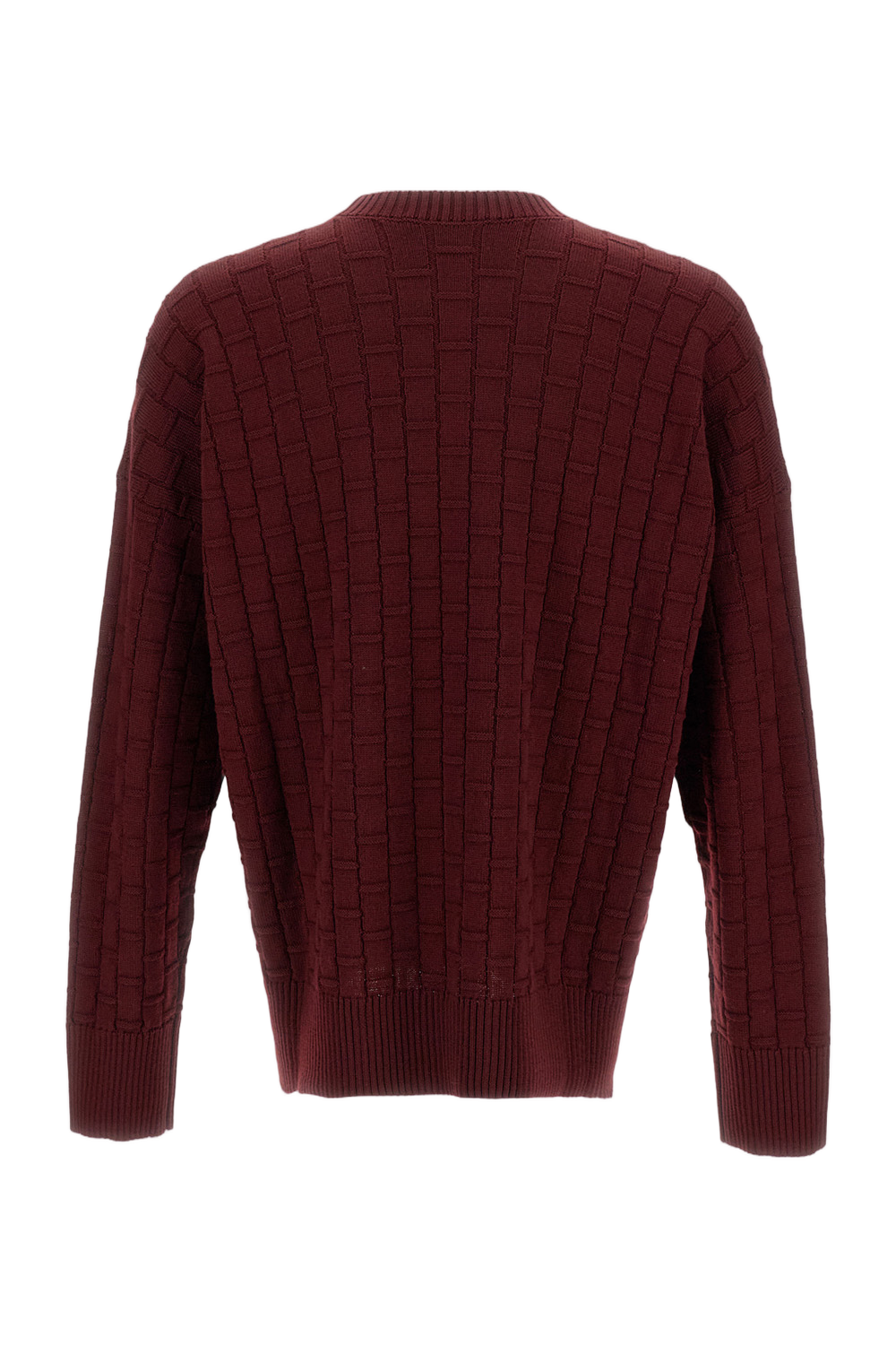Textured Checked Wool Sweater