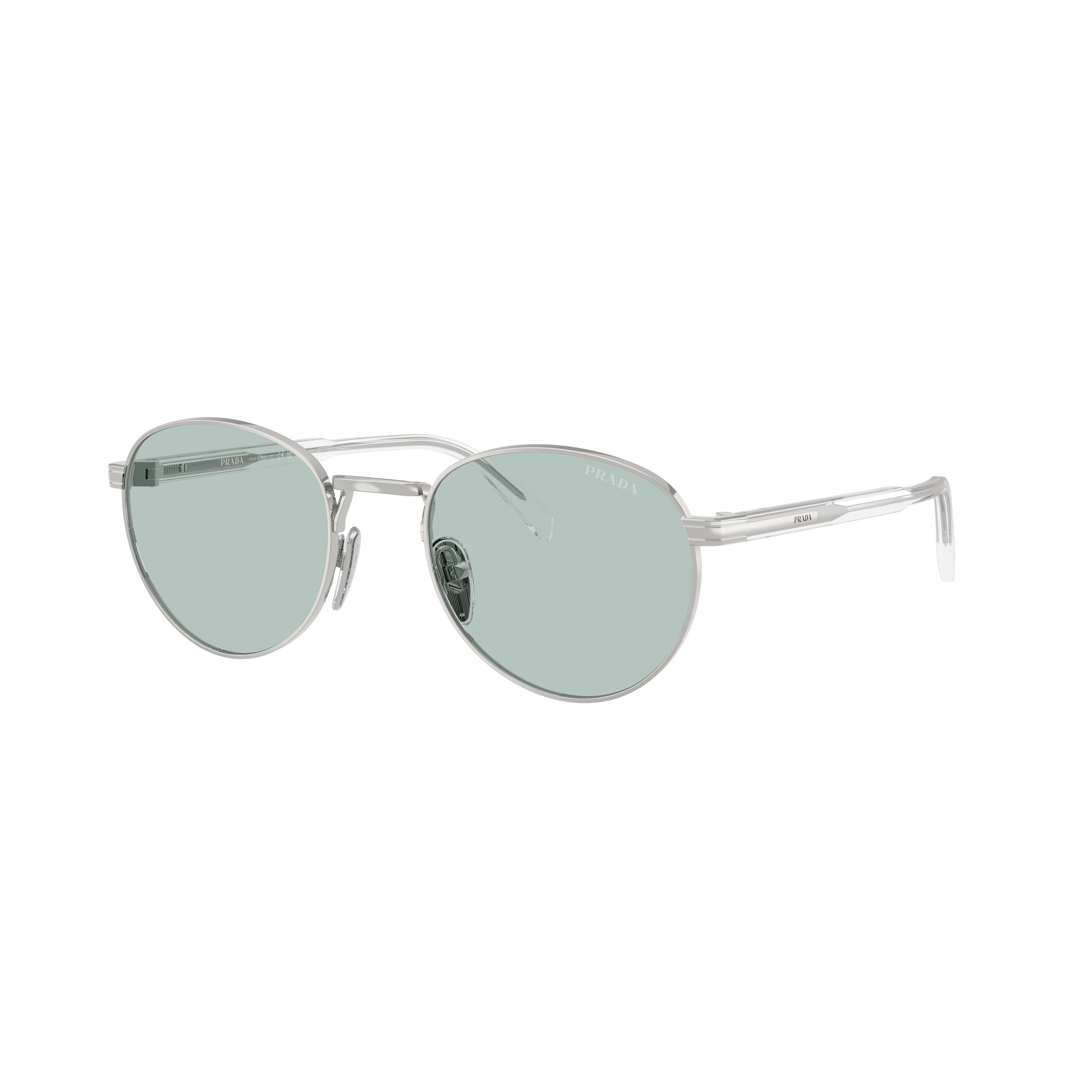 0pr B51s Polished Silver Metal Frame Sunglasses