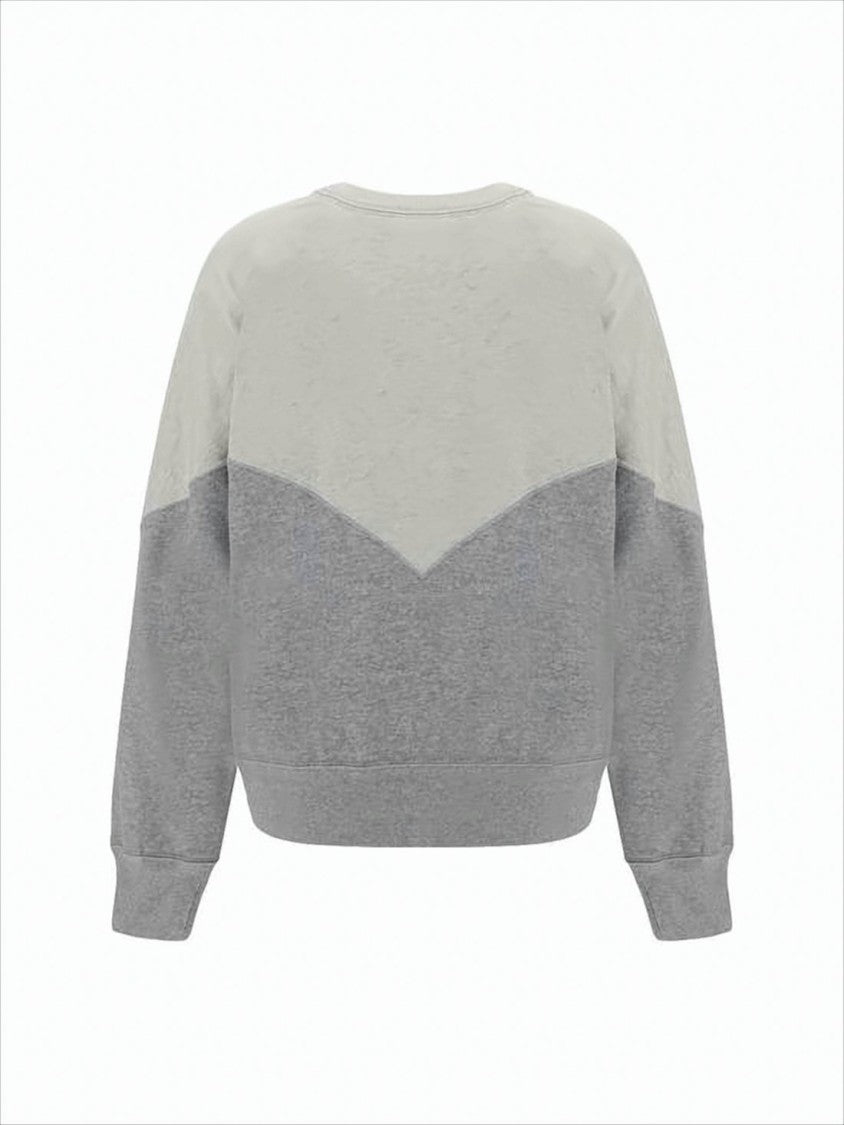 Two-Tone Long-Sleeve Sweatshirt with Chevron Pattern