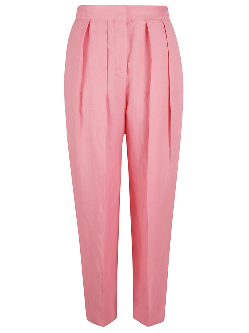 High-Waisted Tailored Trousers With Pleated Front