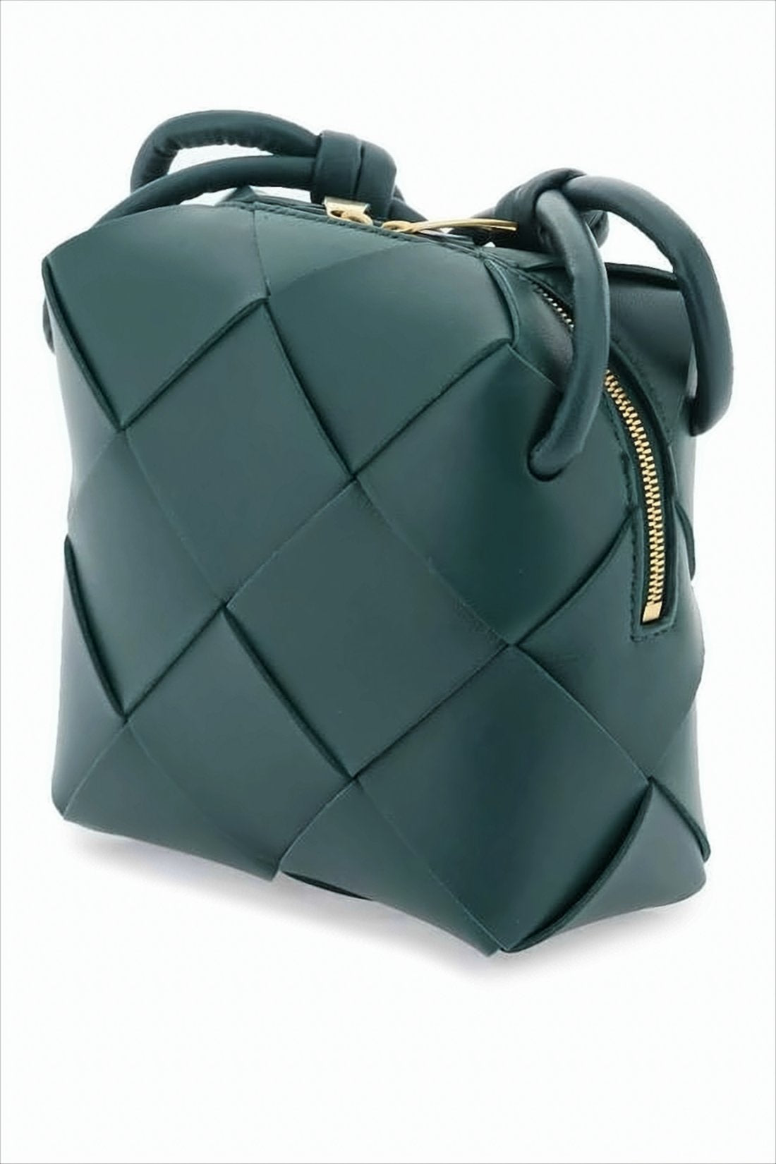 Compact Green Lambskin Shoulder Bag