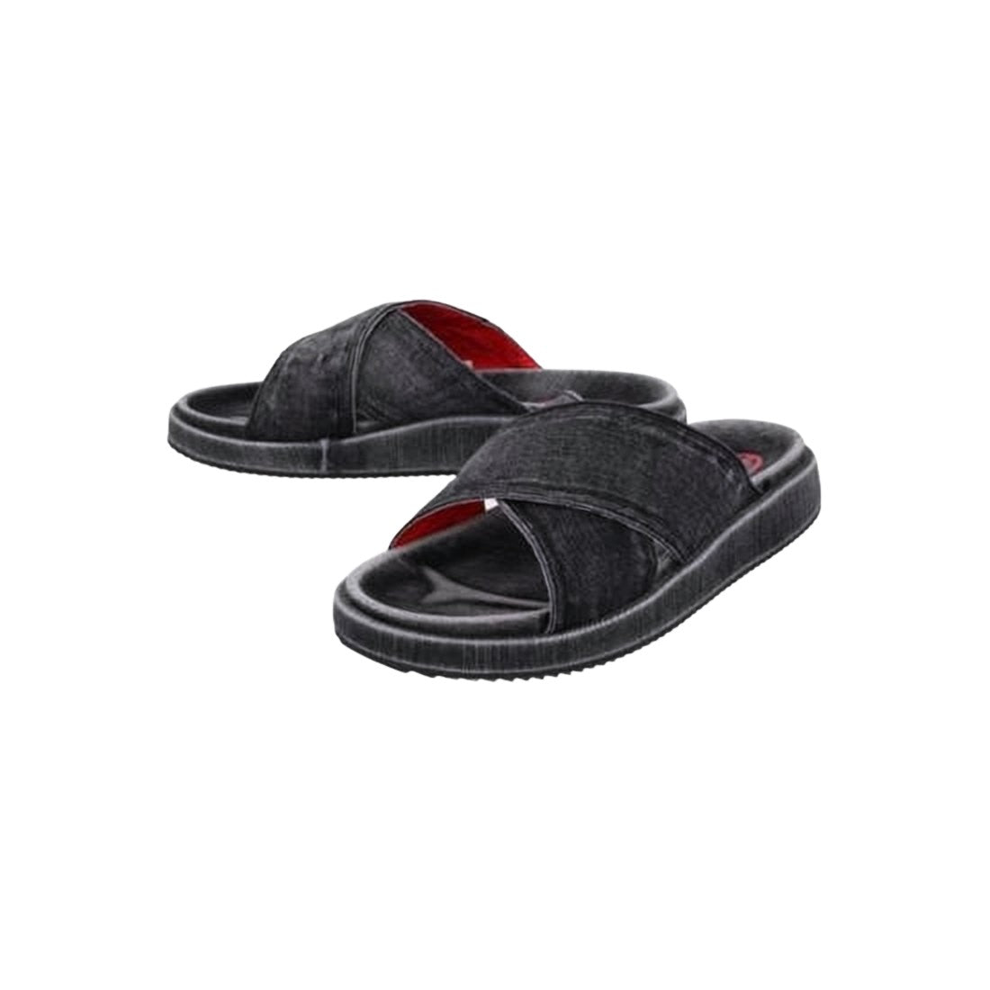 Crisscross Textile Sandals with Cushioned Footbed