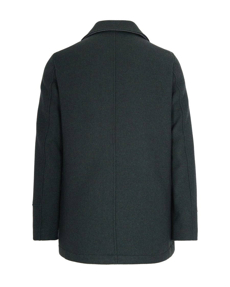Double-Breasted Wool Blend Peacoat