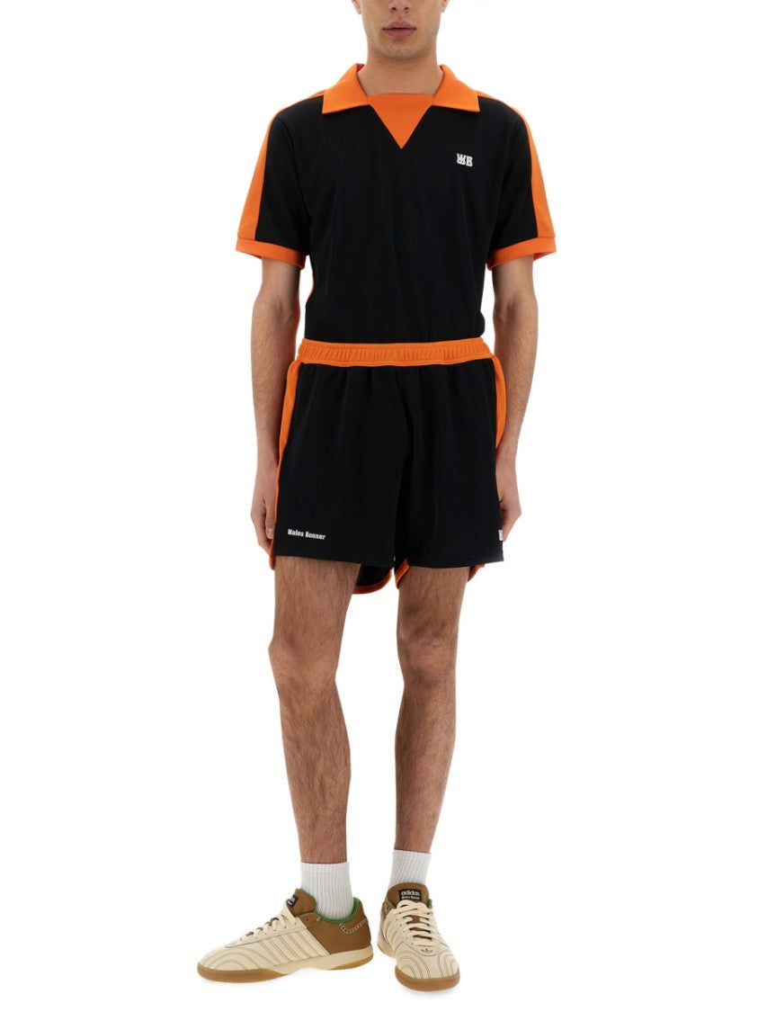 Black Contrasting Collar Polo Shirt