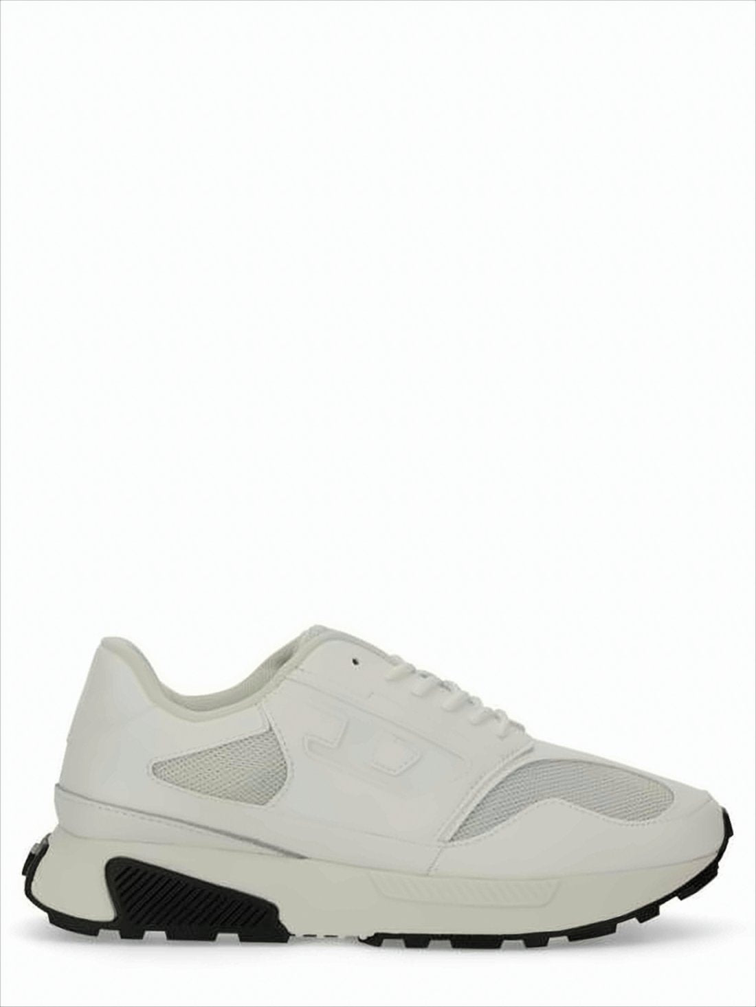 Sleek Off-White Sneakers with Calf Leather Accents