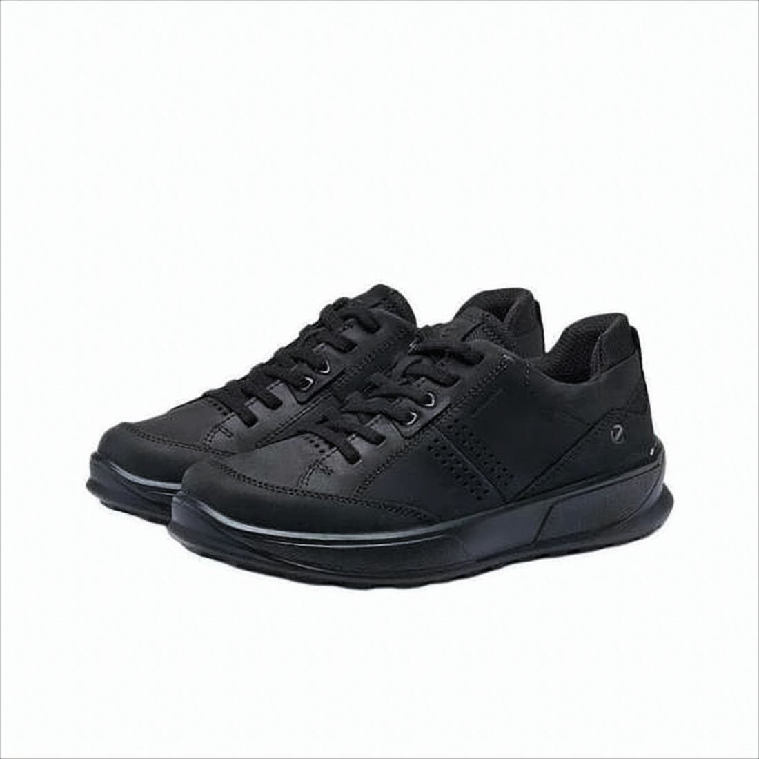 Black Low-Top Sneakers with Perforated Detailing