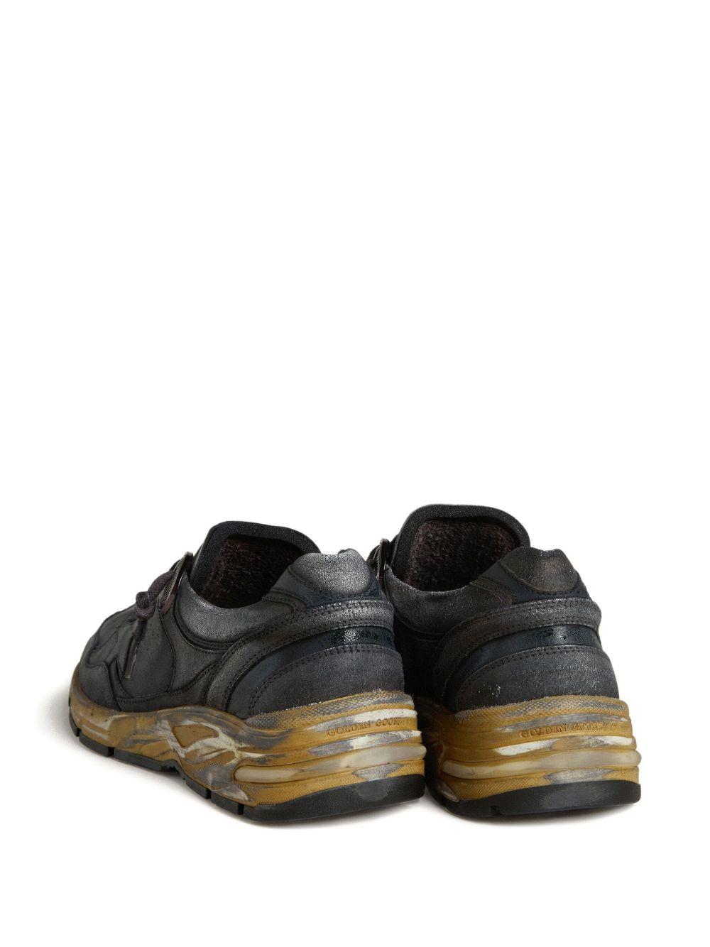 Sleek Black Sneakers with Distressed Finish
