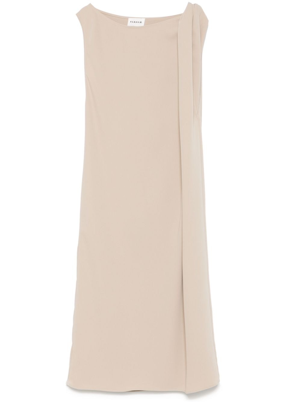 Knee-Length Sleeveless Dress with Draped Detail