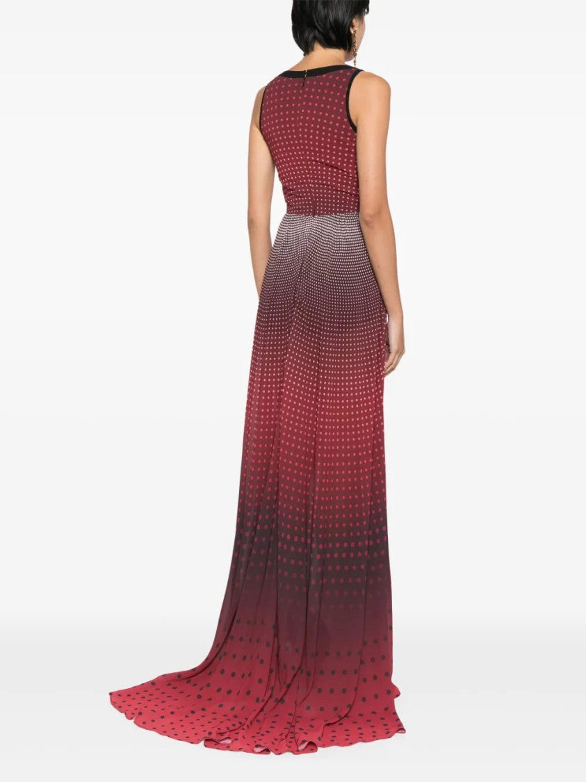 Polka Dot-Print Gradient-Effect Dress