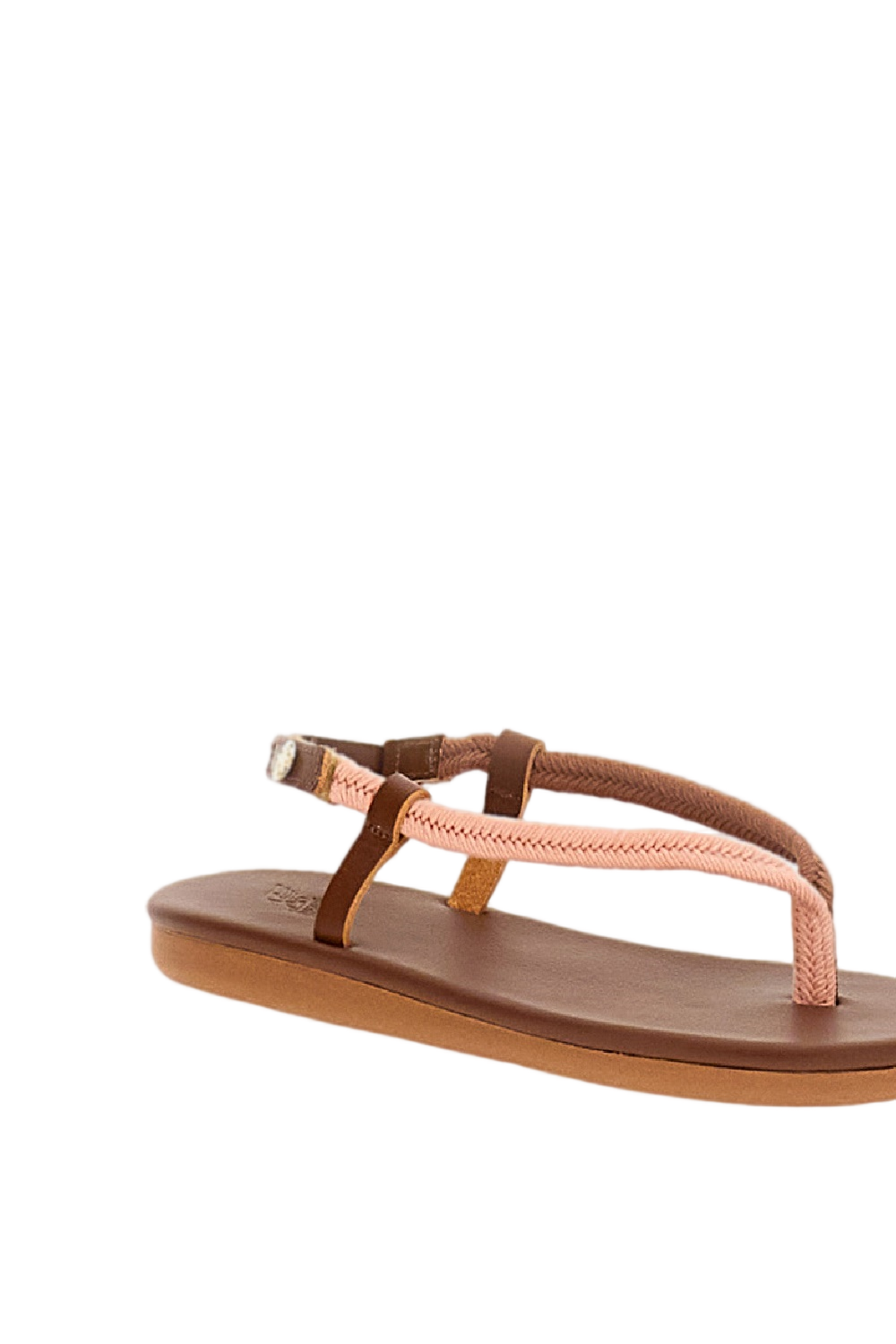 Pink Tan Zoi Cord Leather Sandals