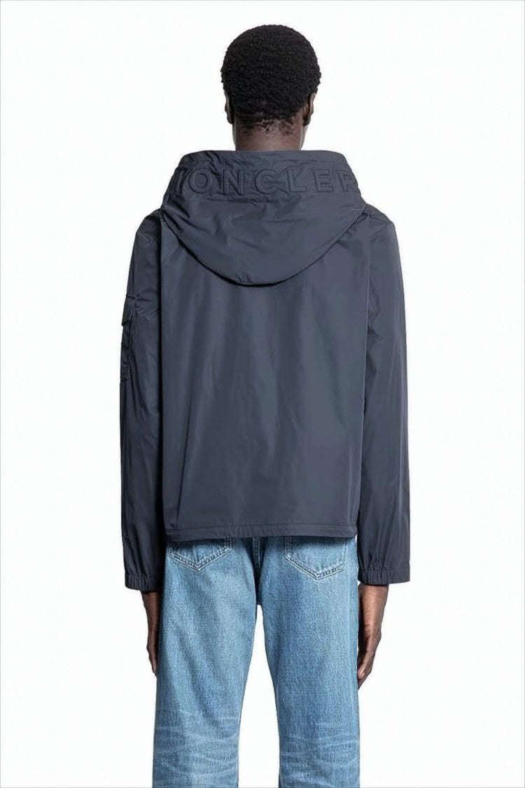 Lightweight Black Jacket with Adjustable Hood