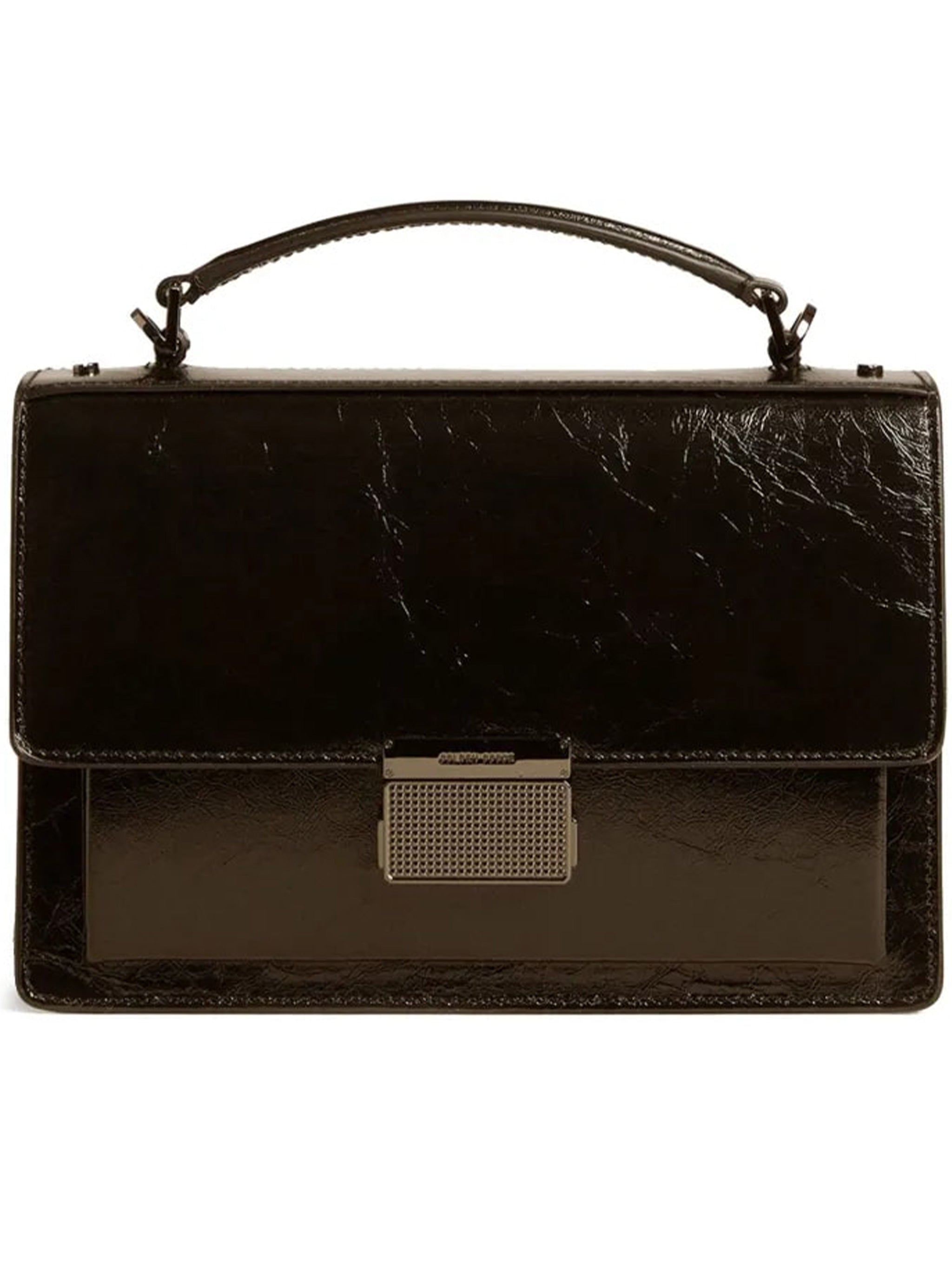 Venezia Bag Glossy Black Calf Handbag