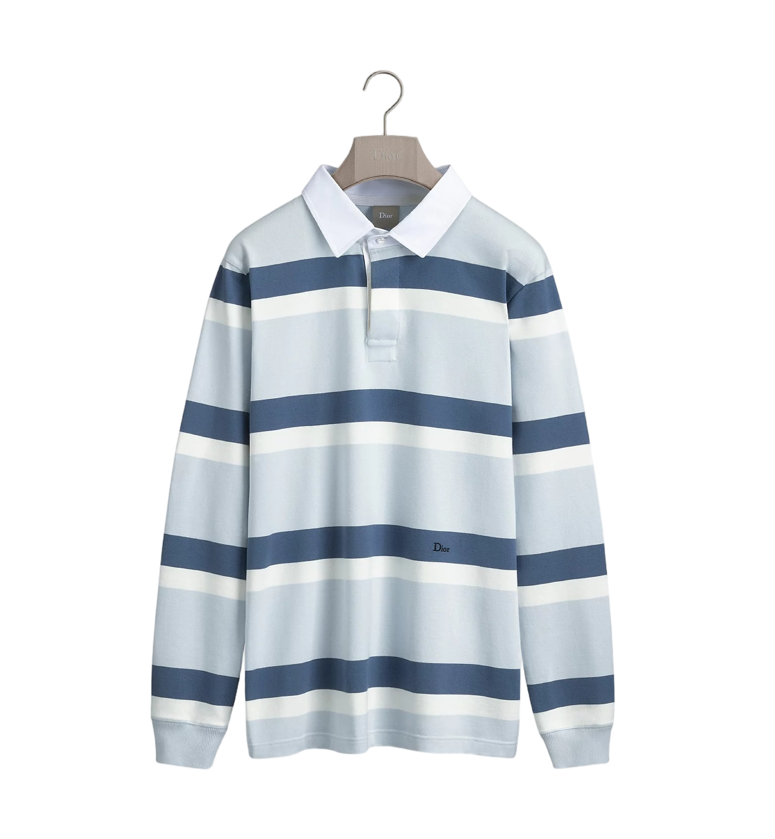 Long-Sleeve Striped Polo Knit Top