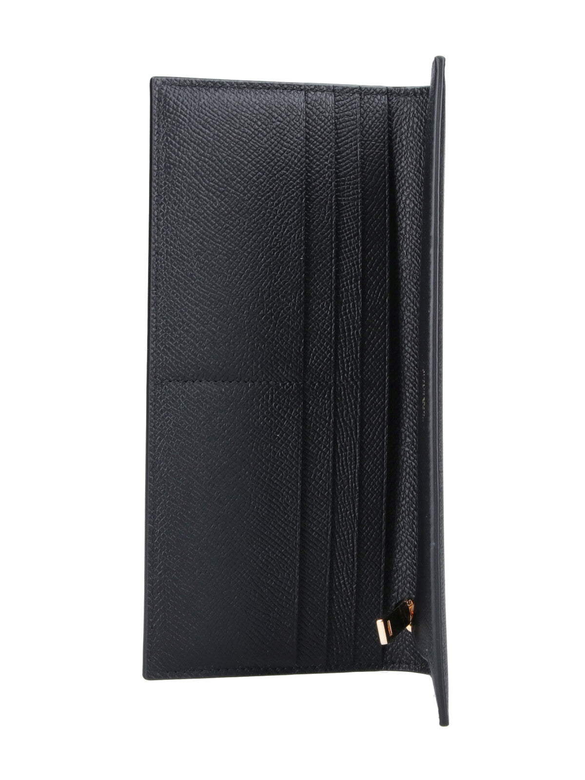 Black Compact Minimalist Smooth Leather Wallet