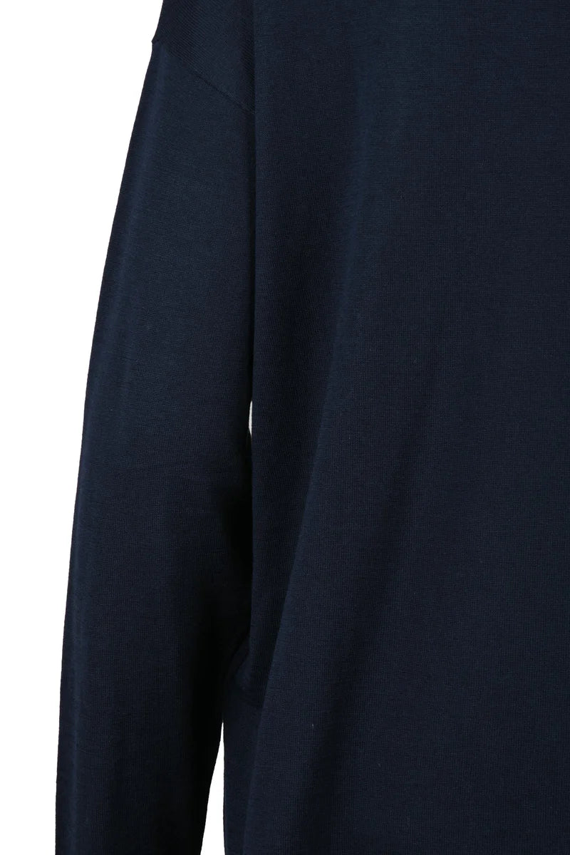 Silk Cotton Knit - Navy Blue
