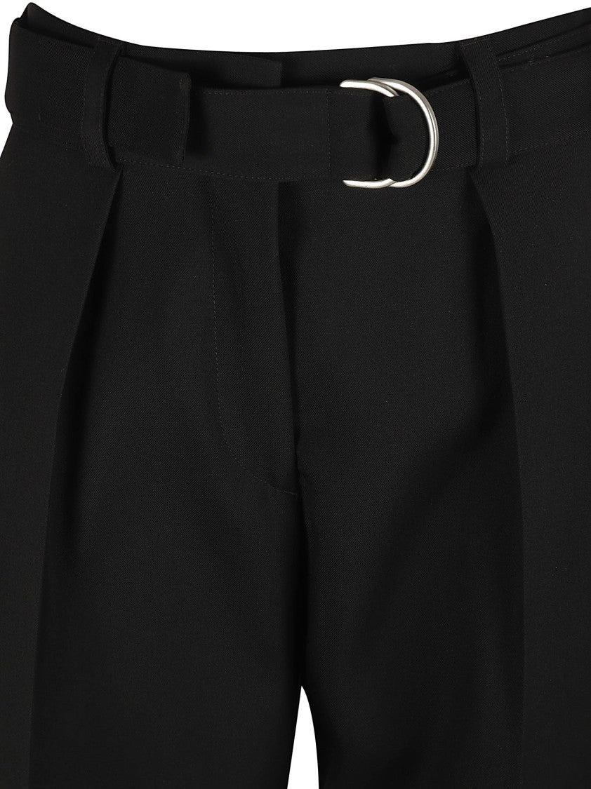 High-Waisted Tailored Trousers With Belt Detail