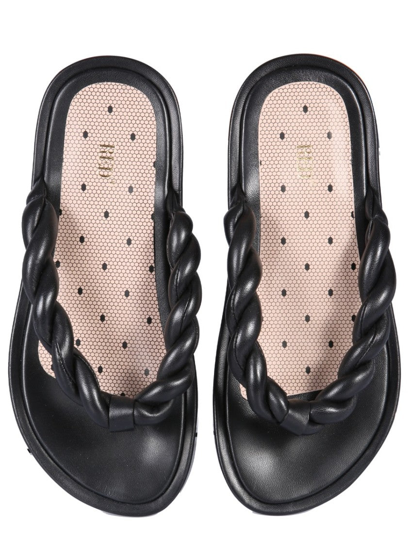Leather Slide Sandals