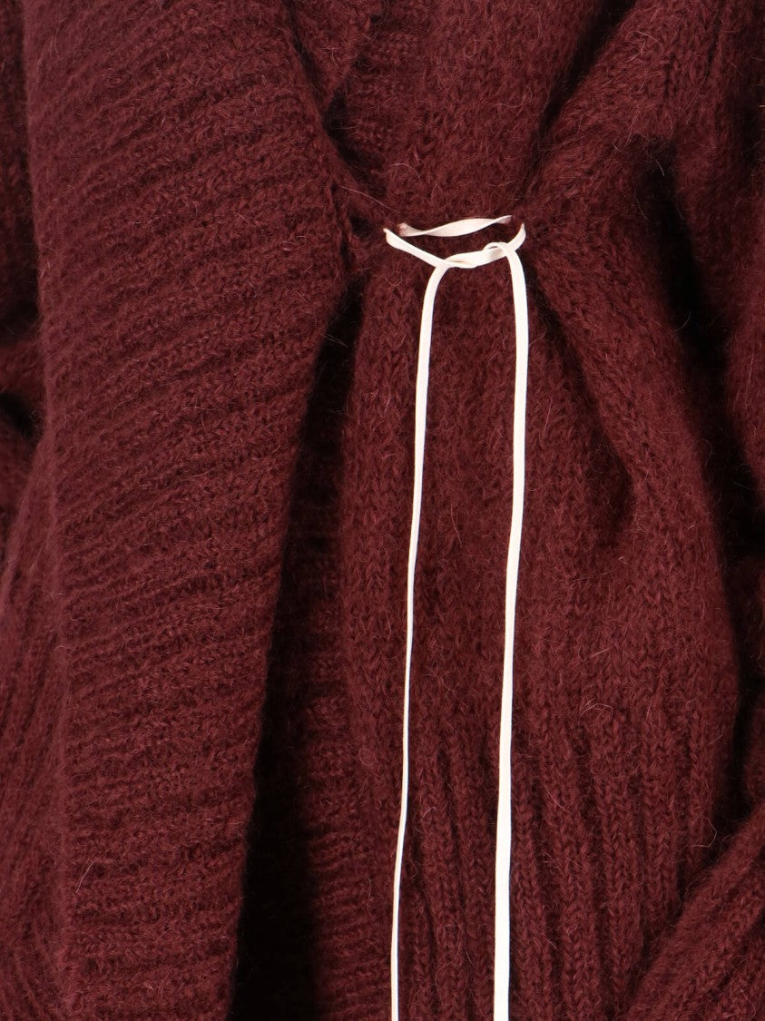 Oversized Mohair-Blend Cardigan – Bordeaux