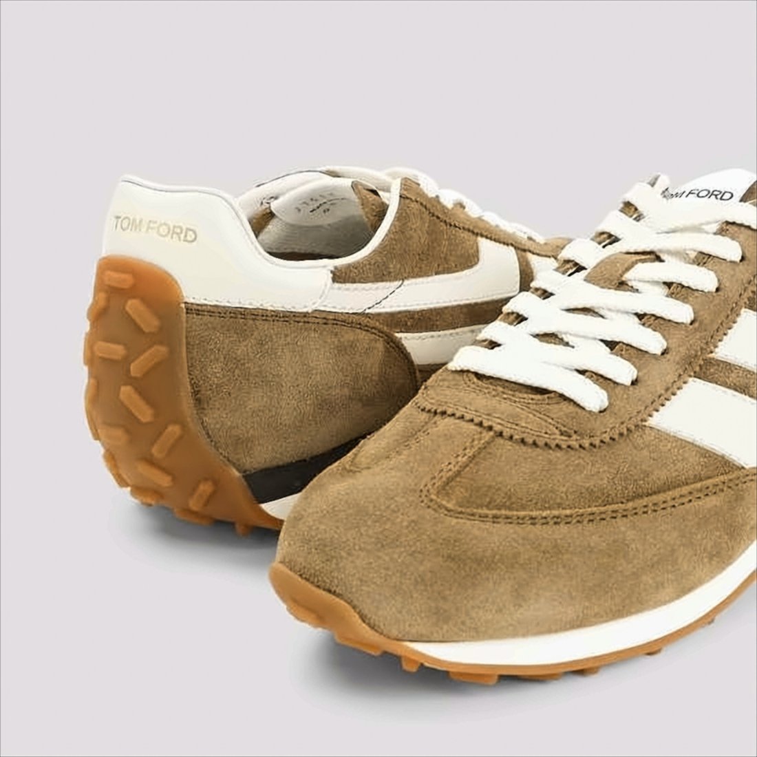 Suede Sneakers with Leather Accents