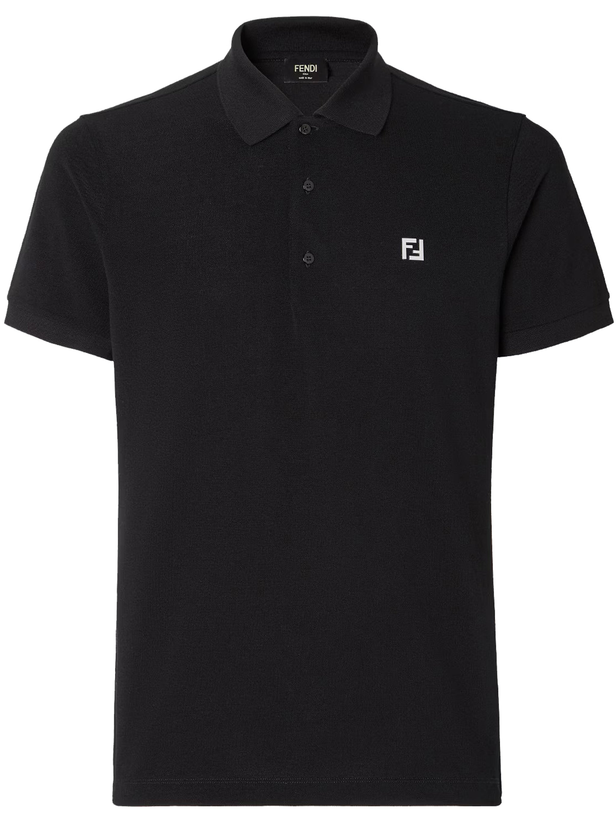 Slim-Fit Black Classic Collar Logo Polo