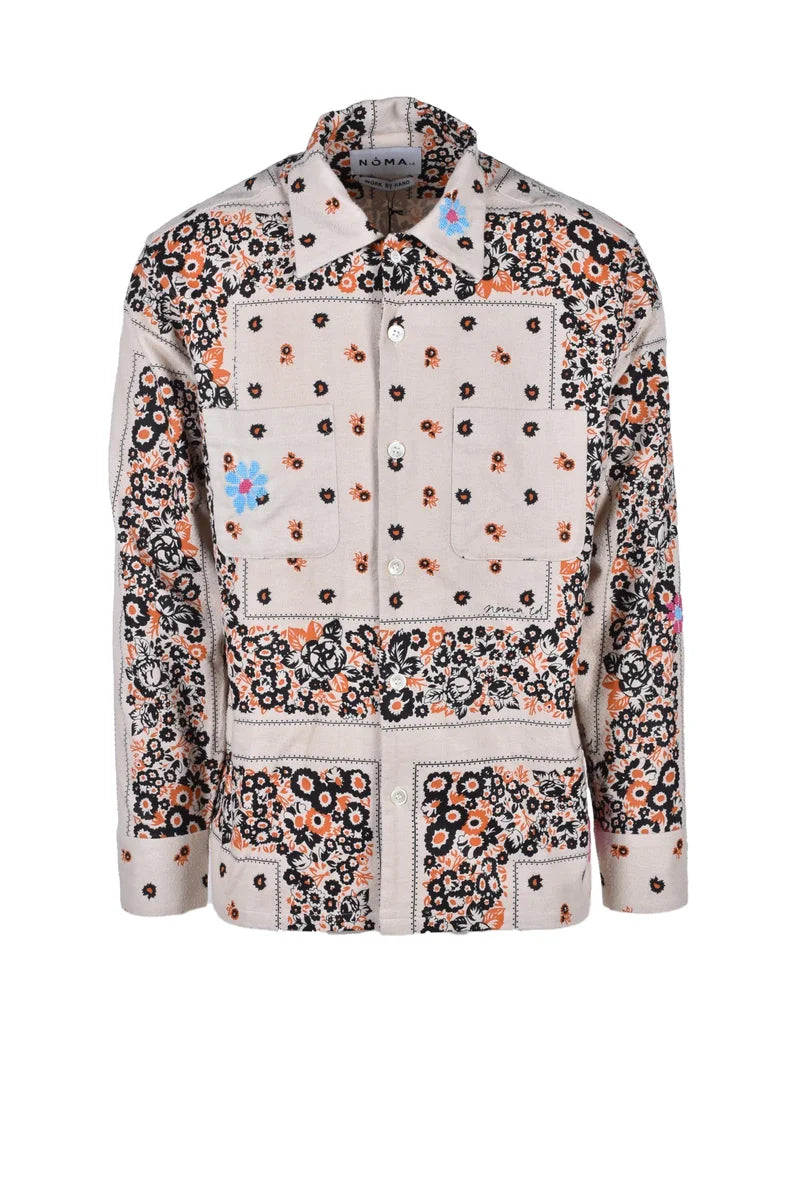 Beige Cotton Shirt Men's