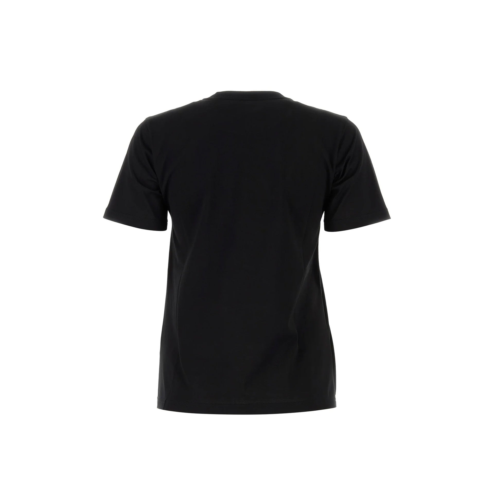 Contrast Logo Black Cotton T-Shirt