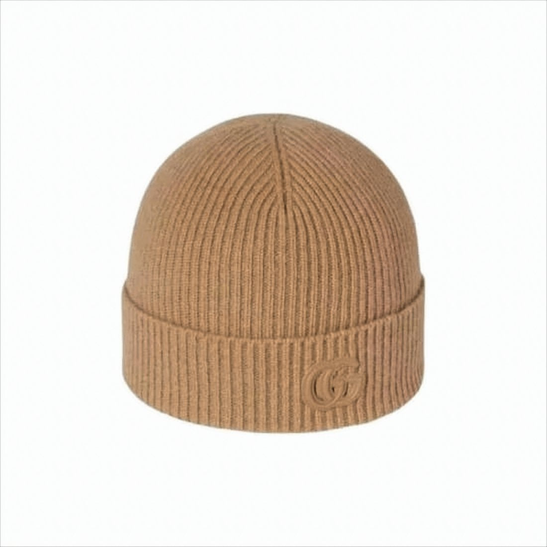 Ribbed Cashmere Beanie with Embossed Detail