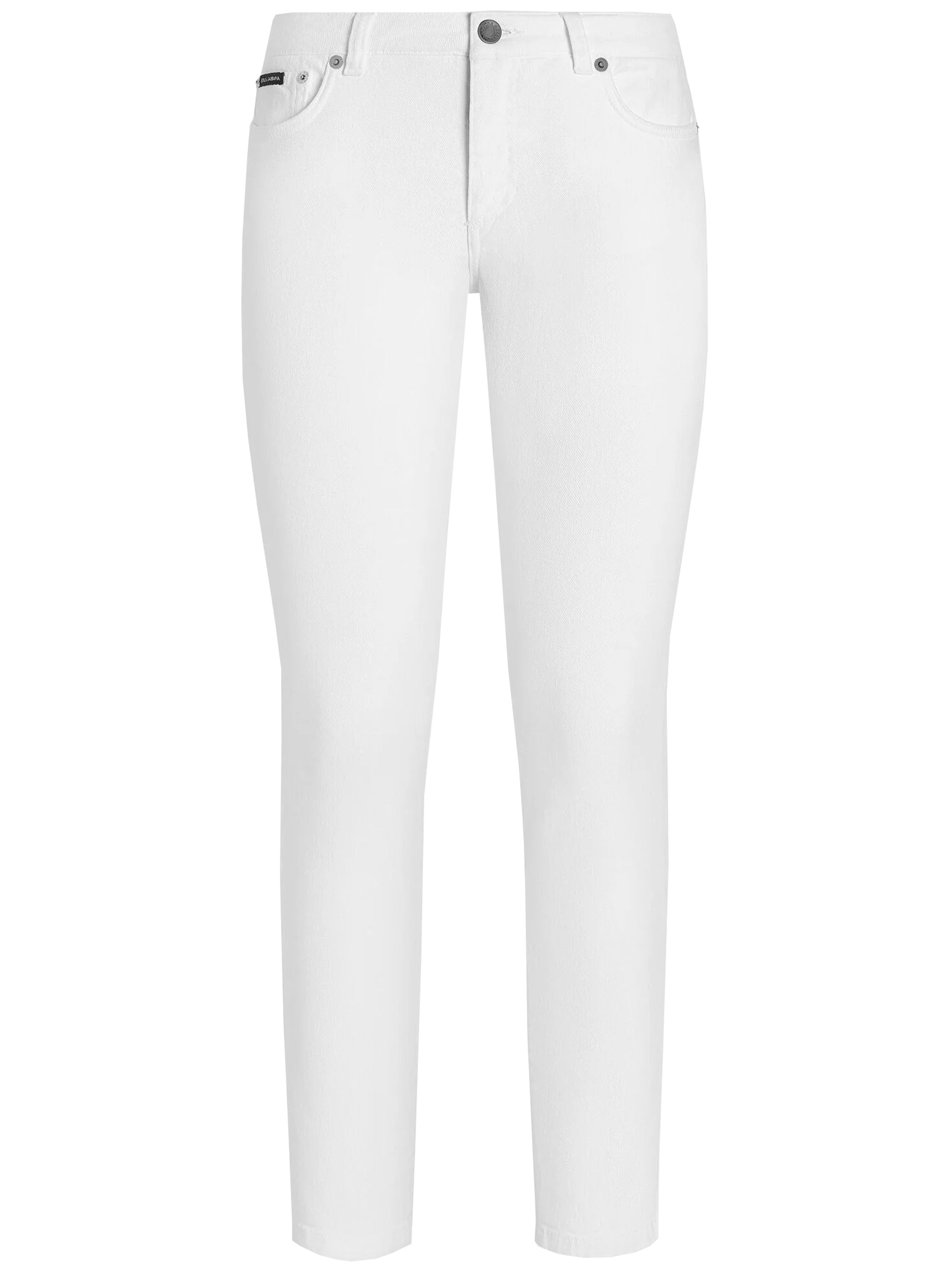 Slim-Fit Cropped Cotton Five-Pocket Pants