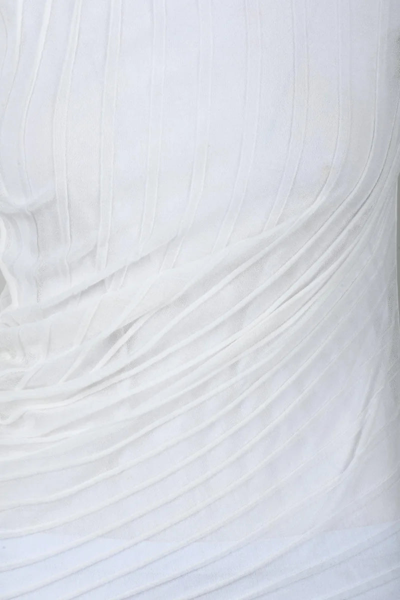 Asymmetric Brushed Top - White