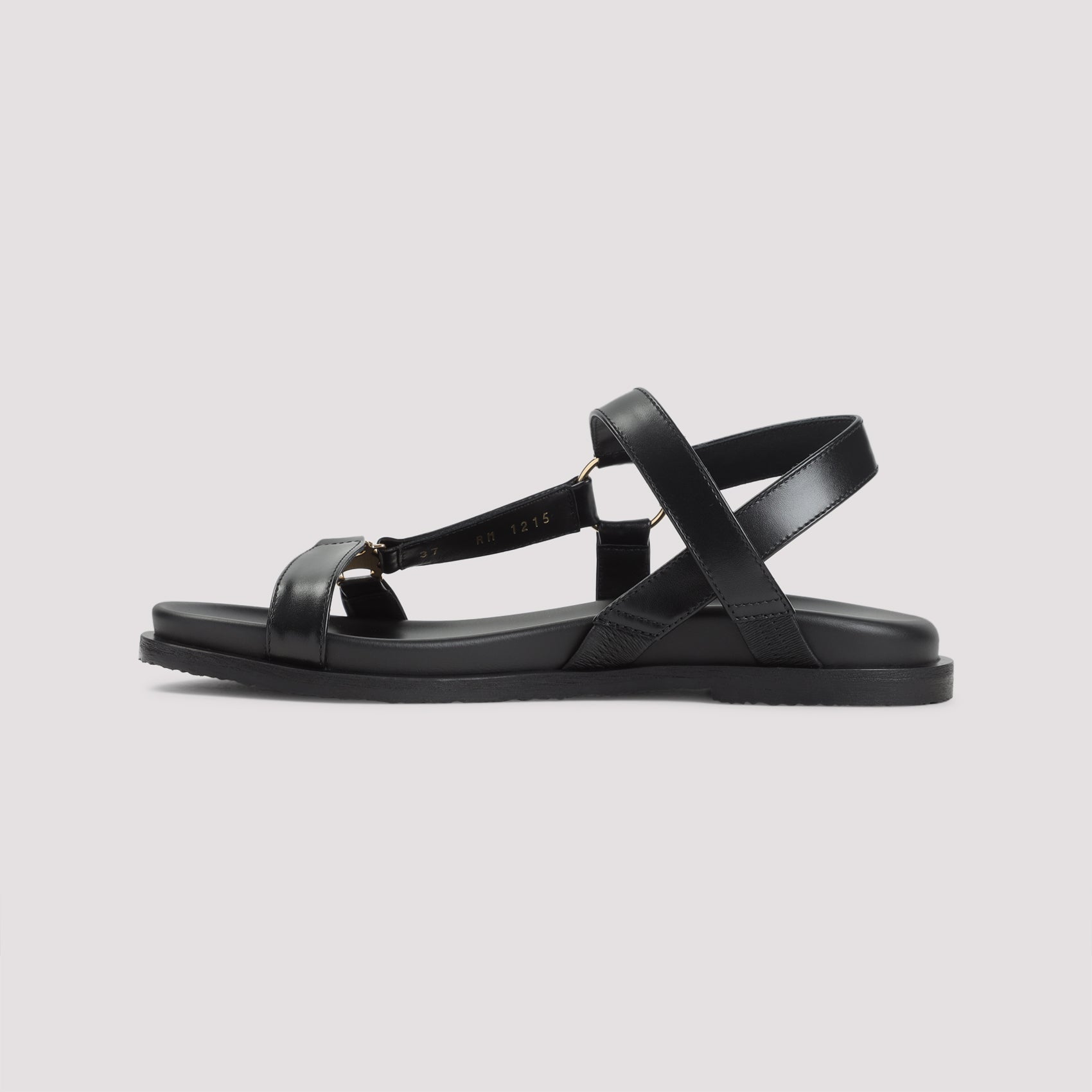 Black Calfskin Triomphe Sandals