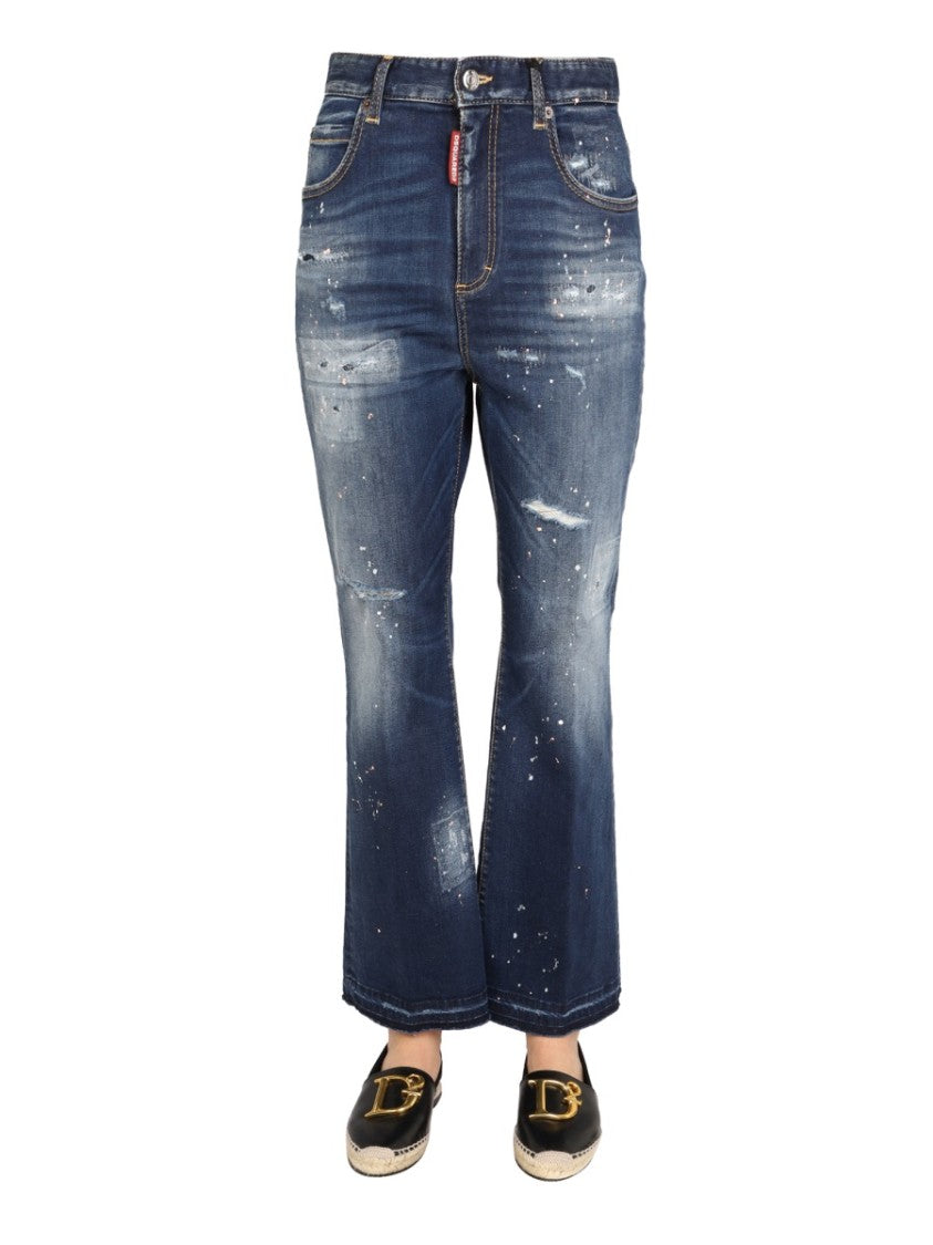 High-Waisted Wide-Leg Denim Jeans