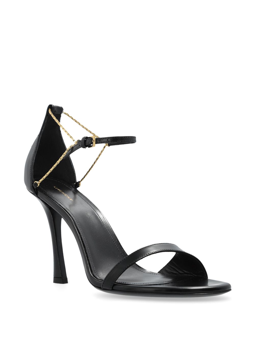 High-Heeled Sandals with Chain-Link Detailing
